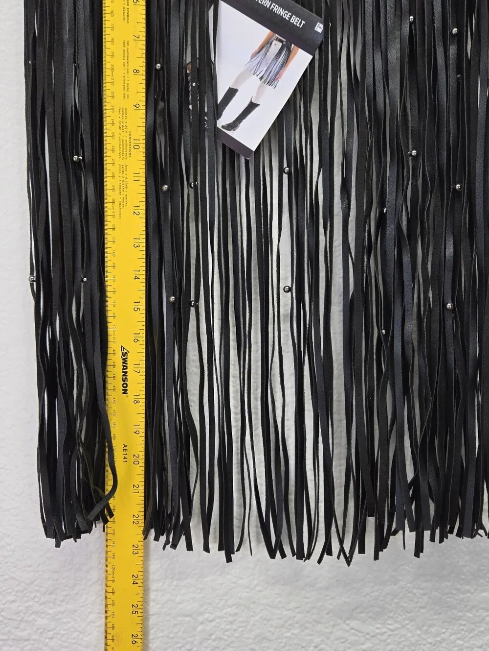 Western Fringe Belt Black Studded Cowgirl Costume Accessory Goth Festival OS
